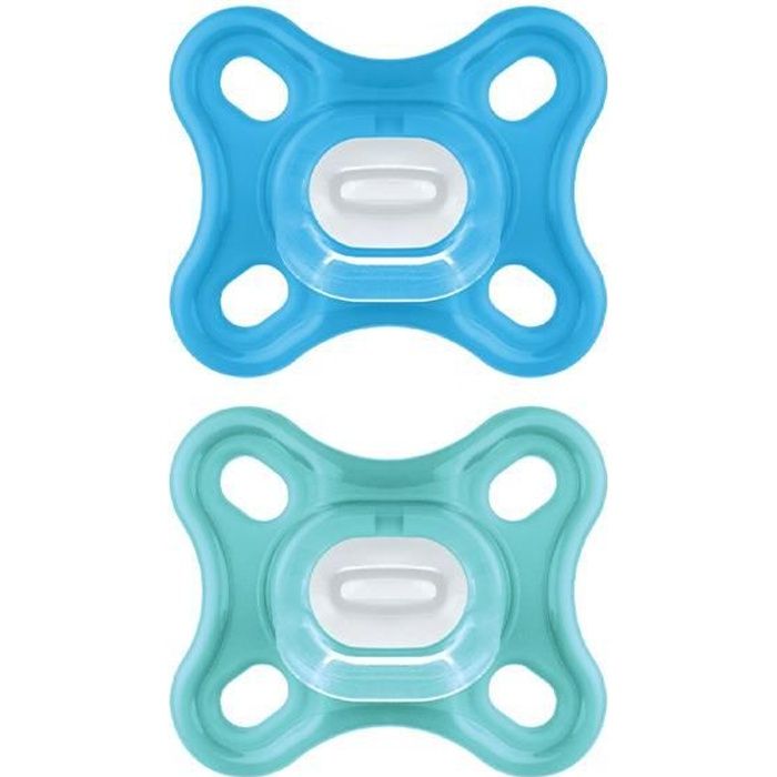 MAM Comfort Physiological Pacifier +0m Blue Set of 2 + Storage Box