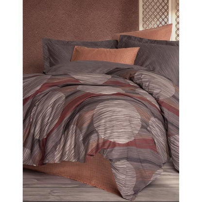Bedding set - 1 duvet cover 220 x 240 cm + 2 pillowcases 60 x 60 cm - 100% cotton - Cinnamon