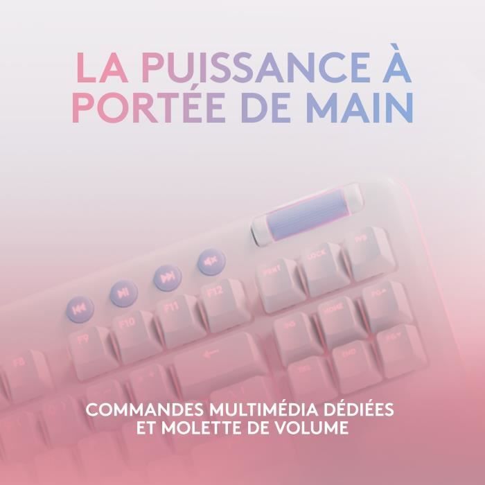 Logitech G - Gaming Keyboard - G713 Wired Mechanical Tactile (GX Brown) with Wrist Rest - White Mist