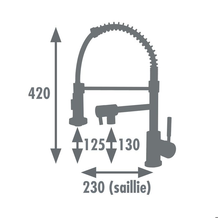 ROUSSEAU Mini Stoli kitchen mixer tap - With hand shower - Chrome