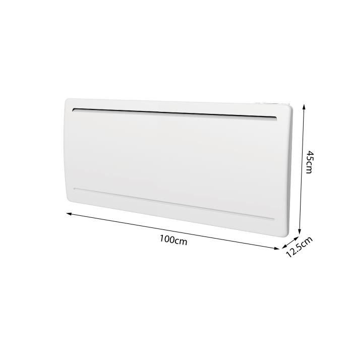 Fixed electric radiator with inertia Ceramic drying 2000W Oceanic Rubis - Galled design - White - NF