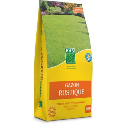 Lawn - BHS - Rustic Lawn 20kg, for traditional gardens and all types of soil. Dense, attractive, fast-growing, and durable.