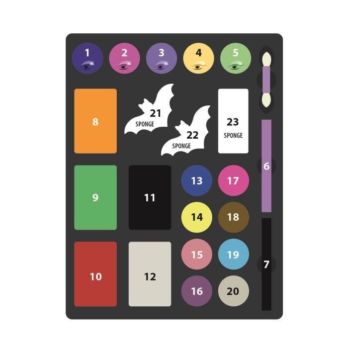 Monster High Makeup Set - Clementoni - Palette containing powders, shadows, pencils