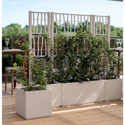 Flower box - ETHICA - Chalk - Square - 38 L - STEFANPLAST