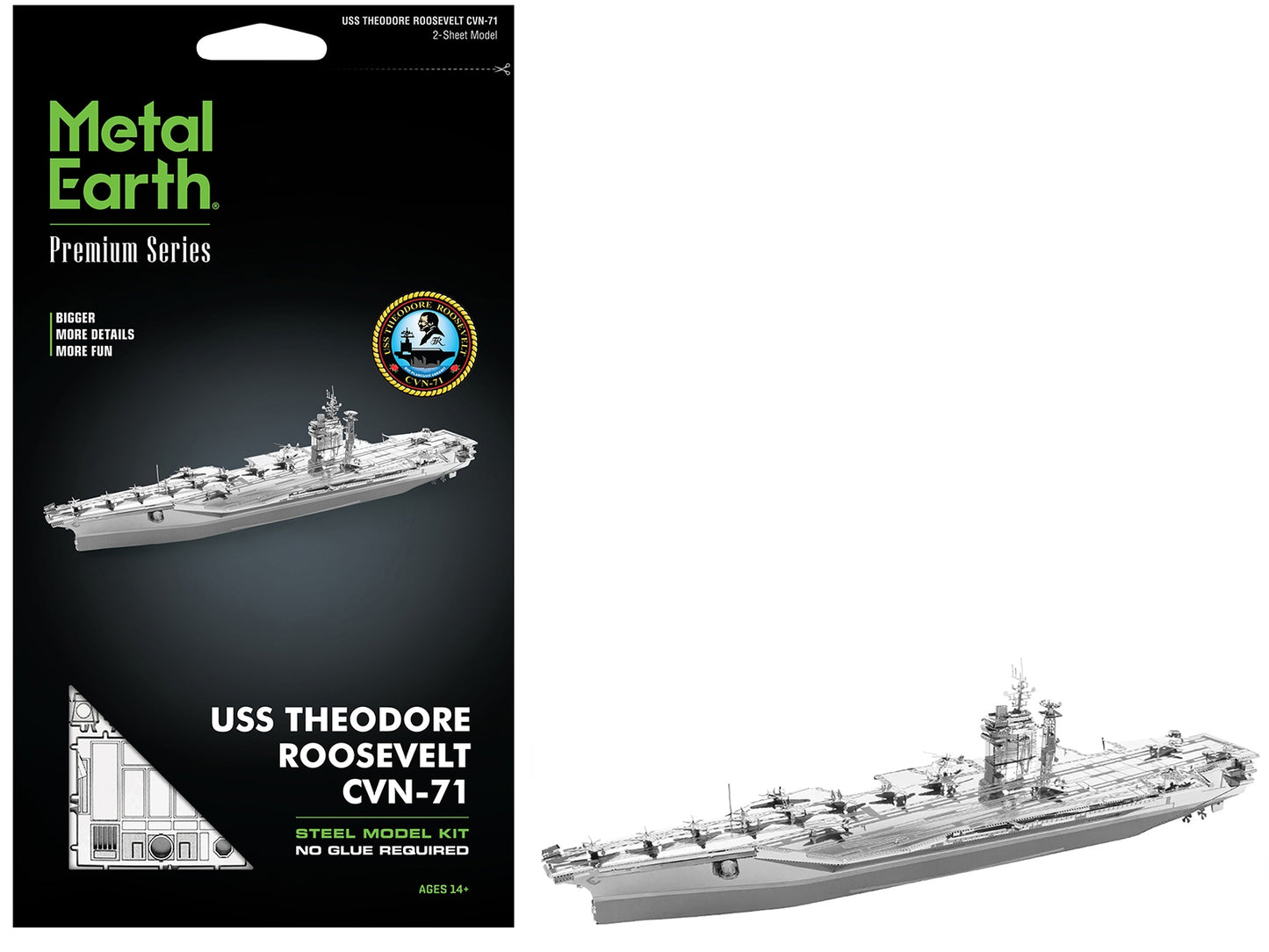 Model Kit USS Theodore Roosevelt CVN-71 Aircraft Carrier (Expert Difficulty) Steel Model by Metal Earth