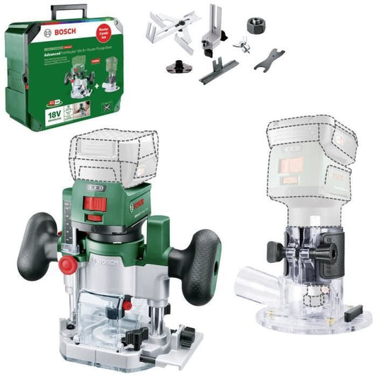 Bosch AdvancedTrimRouter 18V-8 Trimmer with Router Plunge Base, No Battery
