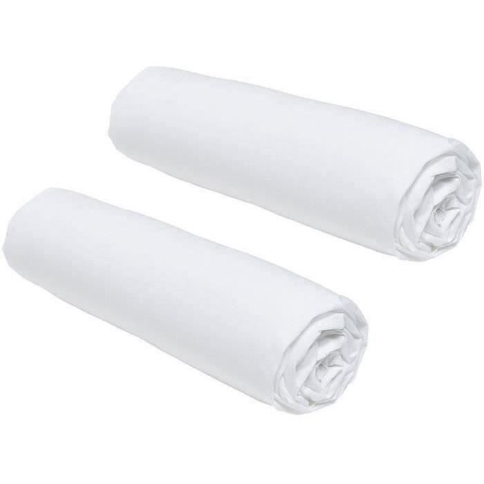 Set of 2 sheets covers covers today essential - 90 x 190 cm - 1 person - 100% cotton - chalk
