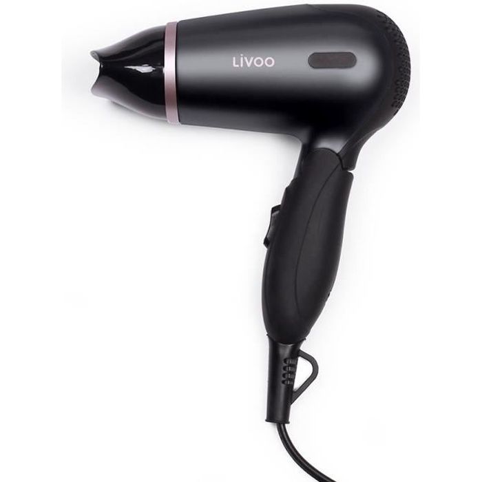 LIVOO DOS175 - Travel hair dryer - 2 speeds - Bi-voltage: 120/230 Volts - Foldable ergonomic handle