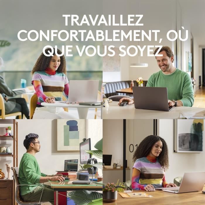 Wireless Mouse - LOGITECH - MX Anywhere 3S - Bluetooth - Silent Clicks - 6 buttons - Light gray