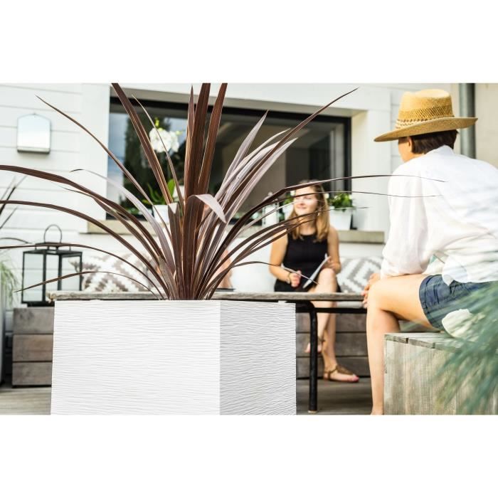 EDA Square Pot Graphit - 39 x 39 x 43 cm - Capacity 31L - Céruse white