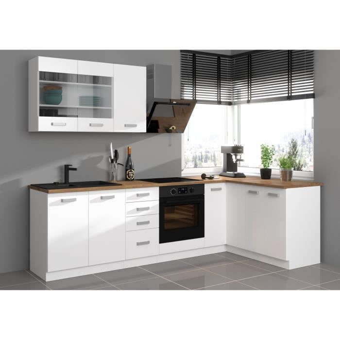 ATLAS Oven cabinet - White decor - L60cm - Sold without worktop