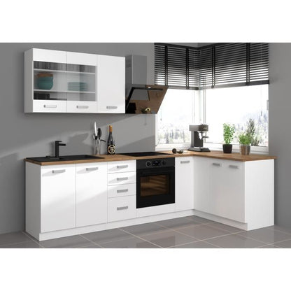 ATLAS Oven cabinet - White decor - L60cm - Sold without worktop