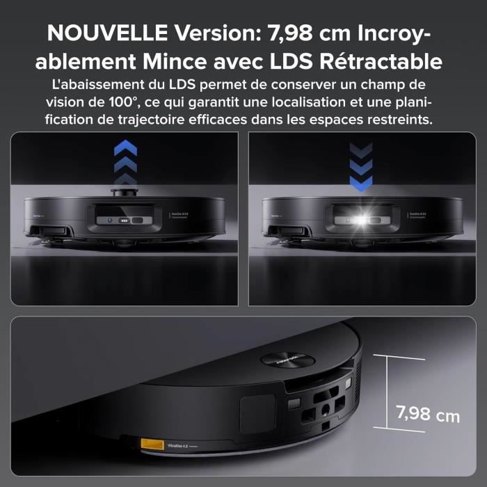 ROBOROCK Saros 10 Black - Robot Vacuum Cleaner - 22,000 Pa - DuoDivide Anti-Tangle - Ultra-thin Design - FlexiArm Brush