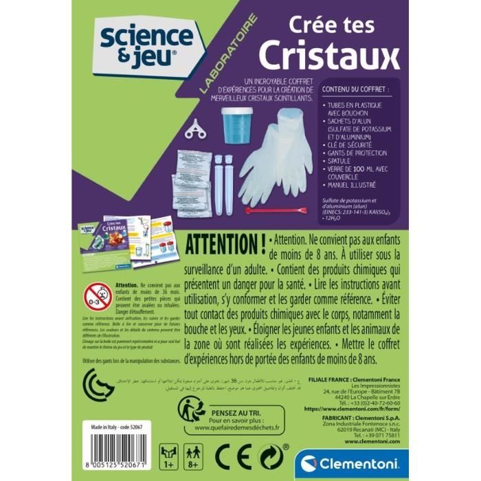 CLEMENTONI Science & Game - Creates Crystals - Scientific Game