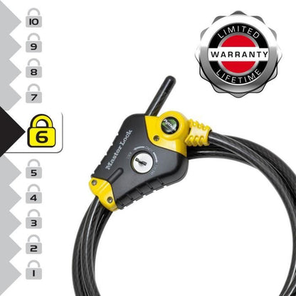 Anti-theft - MASTER LOCK - Python 8433EURD - Adjustable length from 30 cm to 1.8 m - Twisted steel - Black