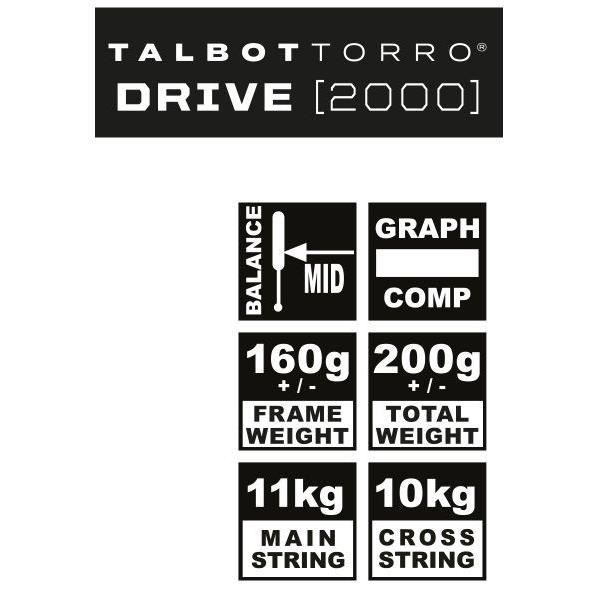 Racket - TALBOT TORRO - DRIVE 2000 - US 500 string - 500cm² head - 19mm/160g frame - 200g