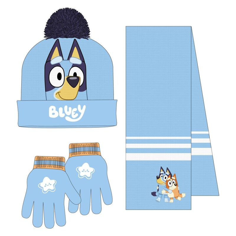 Bluey winter set snood hat gloves
