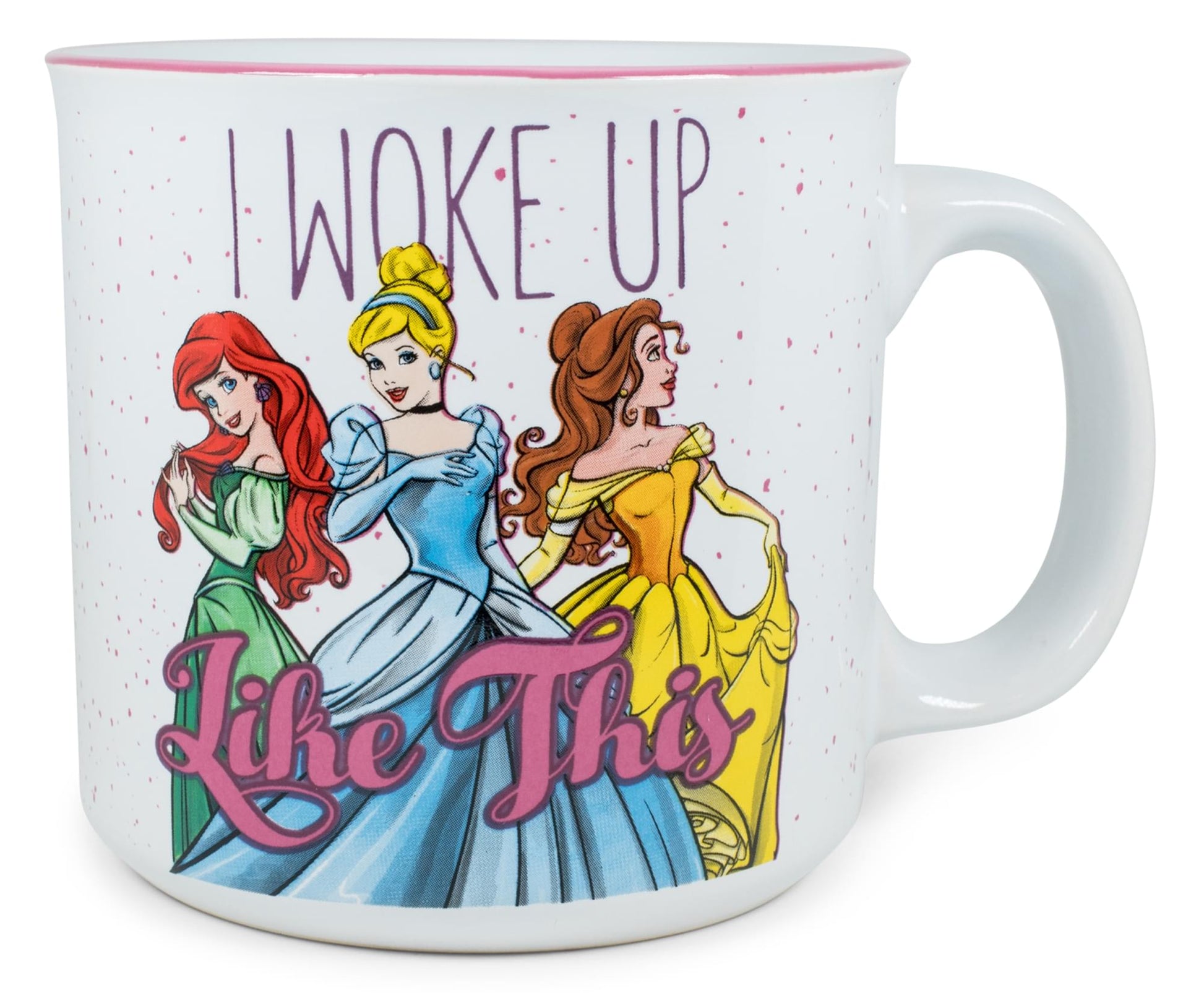 Disney Princess "I Woke Up Like This" Ceramic Camper Mug | Holds 20 Ounces