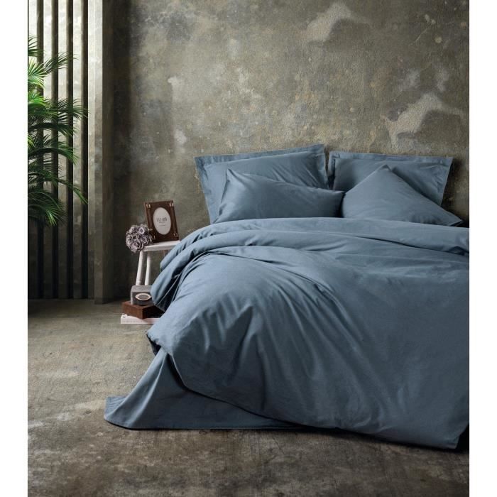 Bedding set - 1 duvet cover 220 x 240 cm + 2 pillowcases 60 x 60 cm - 100% cotton - Anthracite
