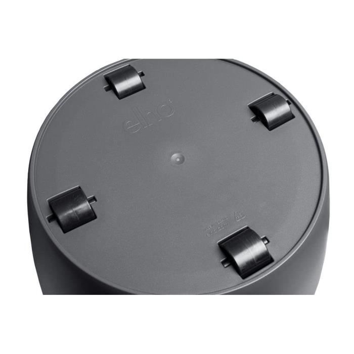 ELHO Brussels Wheels 40 round flowerpot - Black - Ø 39 x H 37 cm - interior - 100% recycled