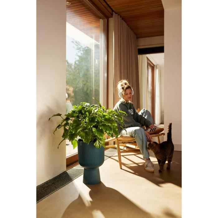 Flower pot - Elho - Vibes Fold Coupe - Blue - L 30 x W 29.5 x H 45 cm - Indoor - 100% recycled