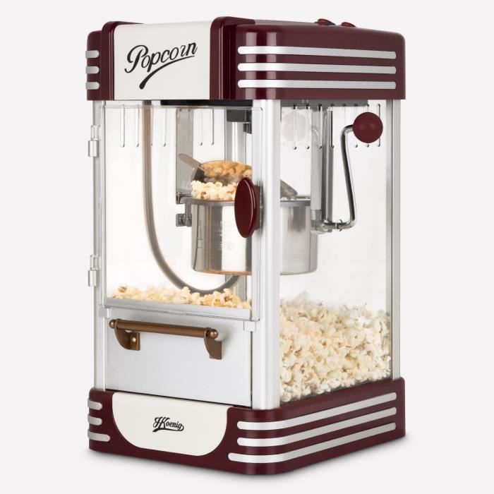 Popcorn machine - HKoeNIG - Retro design - Capacity 50g - Interior light