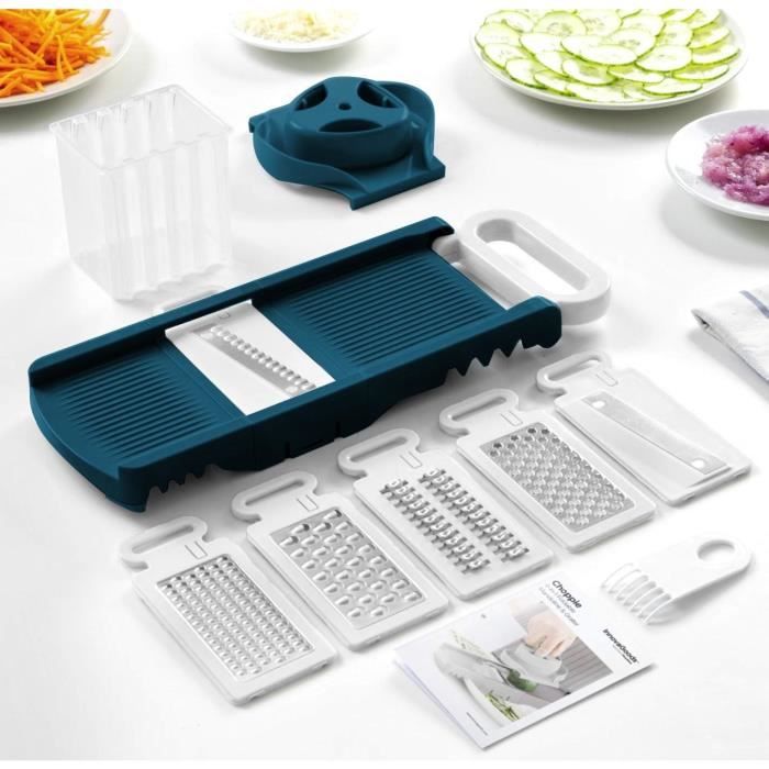 Foldable mandolin - ARTHUR MARTIN - AMM530 - 6 in 1 - 3 grater blades and 3 vegetable cutting blades - Stainless steel