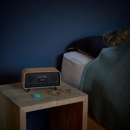 Bluetooth Alarm Clock Radio - THOMSON - Vintage Cosy - 30W, FM Radio, Dual Alarm, LCD Screen, USB-C Charger, 230V Power Supply