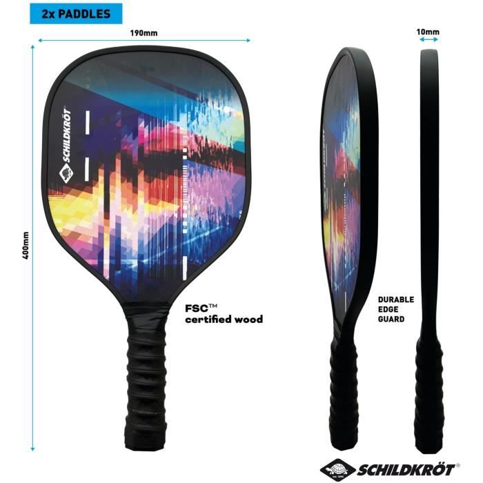 Pickleball Set - SCHILDKRÖT - Racket set - 2 rackets + 2 balls