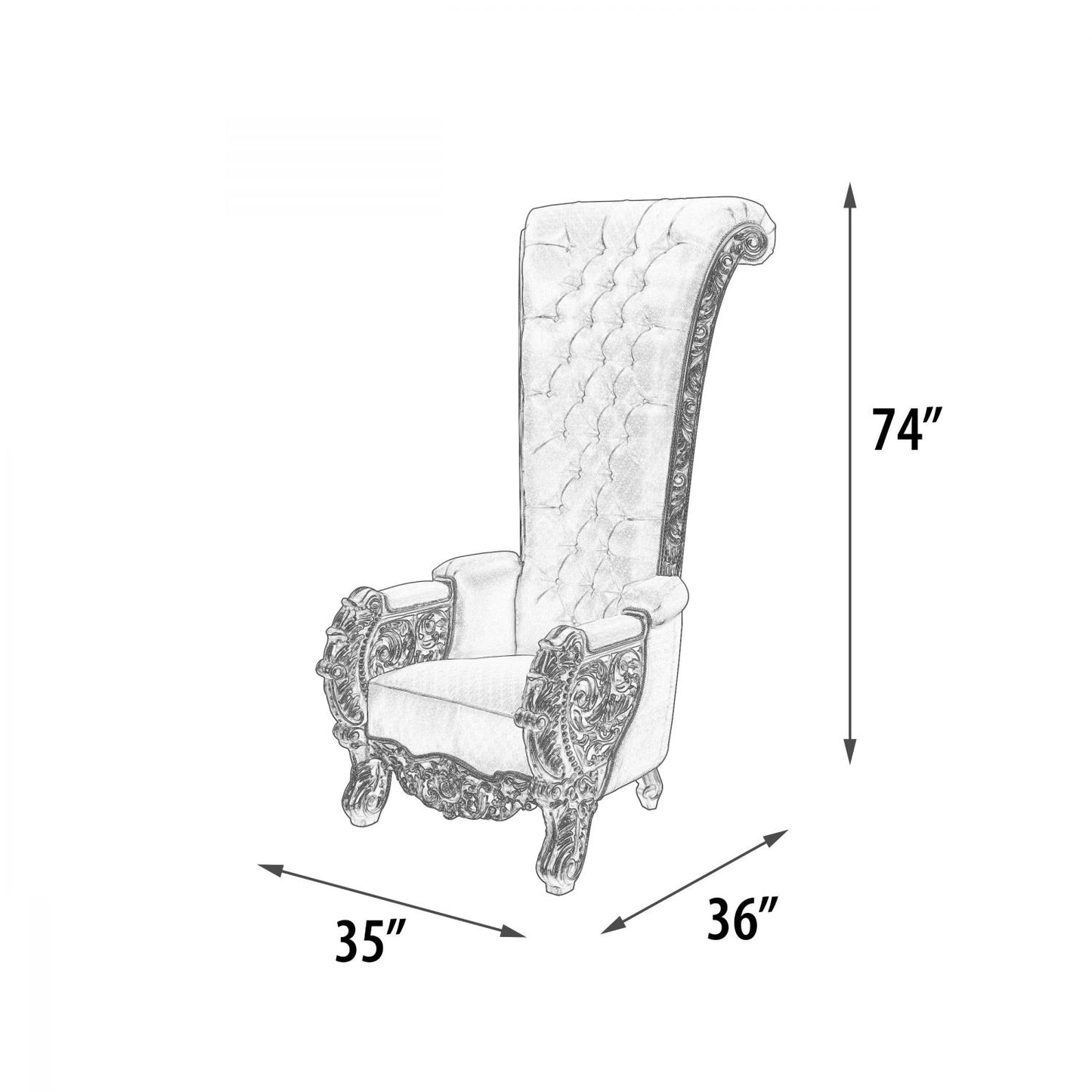 Palace Platine High Back Chair - Platine