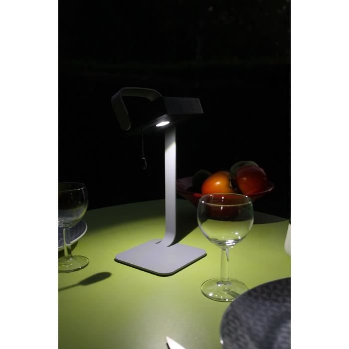 Designer solar table lamp - Easy - Grey