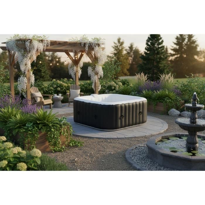 SUN SPA Laminated square inflatable spa - 4 persons - 1, 55 x H 0, 65 m