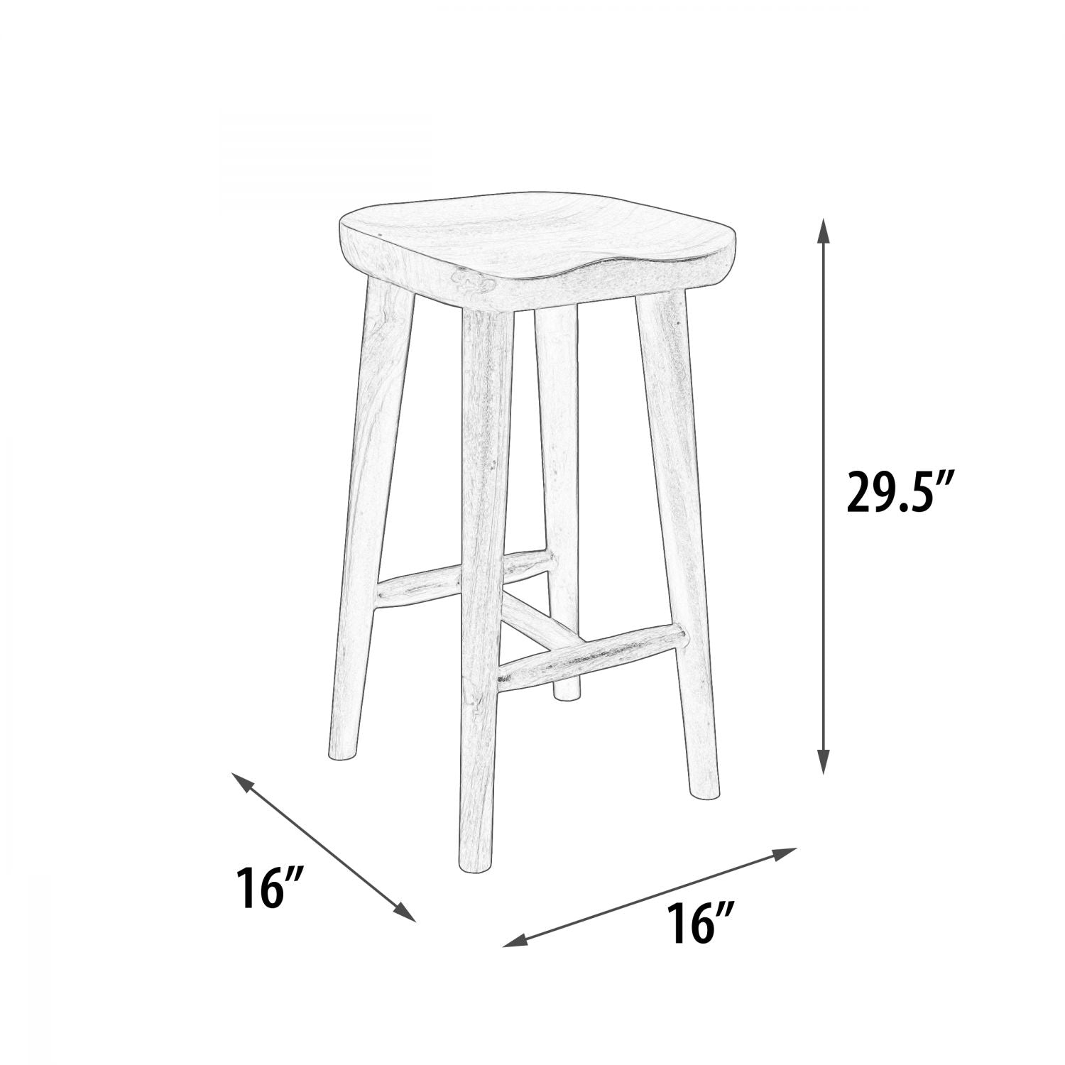 Suar Contoured Bar Stool