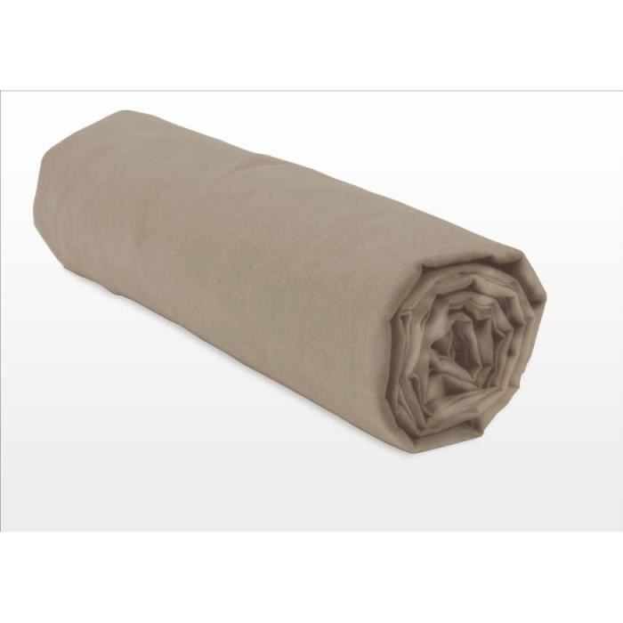 Fitted sheet - HOME LINGE PASSION - HP72062 - 82 g Microfiber - 90 x 190 cm - 30 cm pocket - Beige