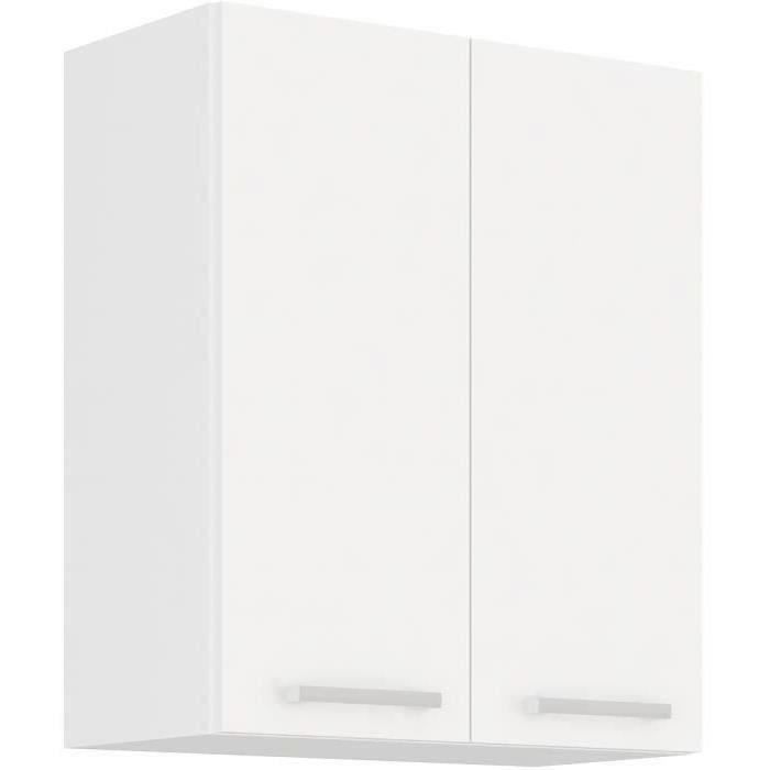 ATLAS Tall unit with 2 doors - White decor - L60 cm