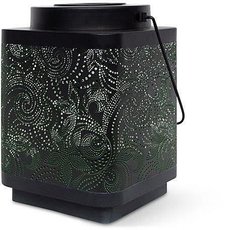 Solar lantern - GARDEN ID Attract - Green 11 x 11 h15 cm - 6 to 8 hours autonomy - Mobile - On/off button.
