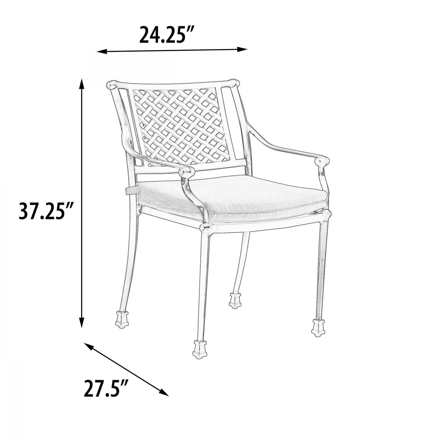 Savannah Outdoor Aluminum Dining Chair