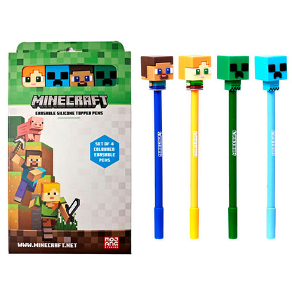 Minecraft set of 4 coloured erasable pens