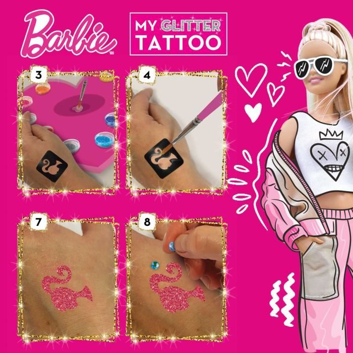 Barbie Glitter Tattoo Kit - LISCIANI GIOCHI - Create colorful and sparkly tattoos