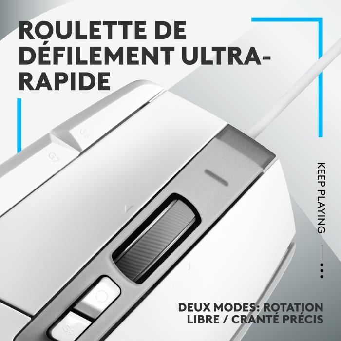 Logitech - G502 x wire gaming mouse - lightForce hybrid -mechanical hybrid primary buttons, Gaming Hero 25K - White sensor