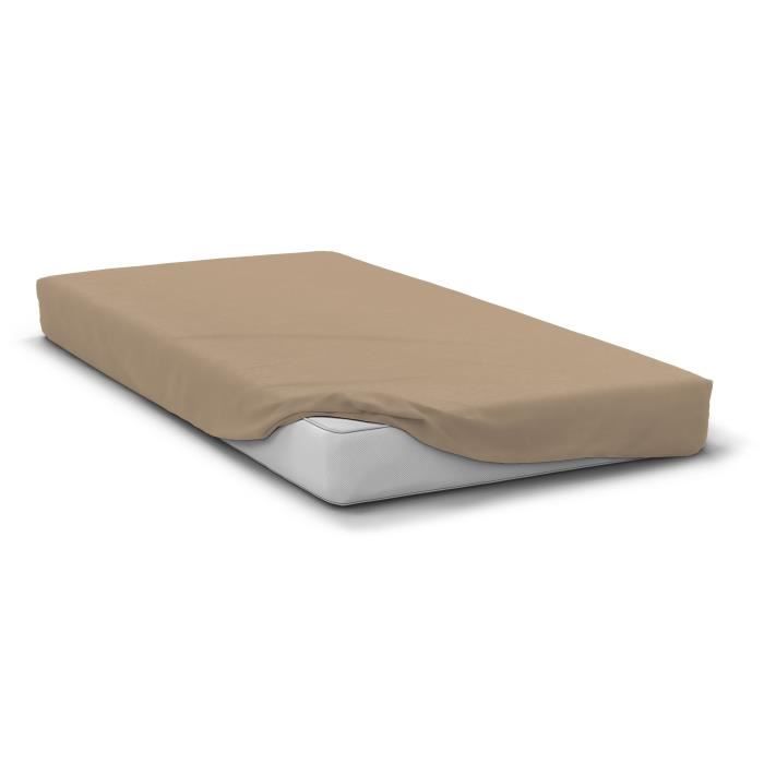 Fitted sheet - HOME LINGE PASSION - HP72126 - 82 g Microfiber - 160 x 200 cm - 30 cm pocket - Beige