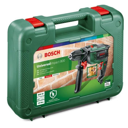 Bosch wired percussion drill - Universalimppact 800 (800W, 14mm concrete, 30mm wood, delivered with accessories)