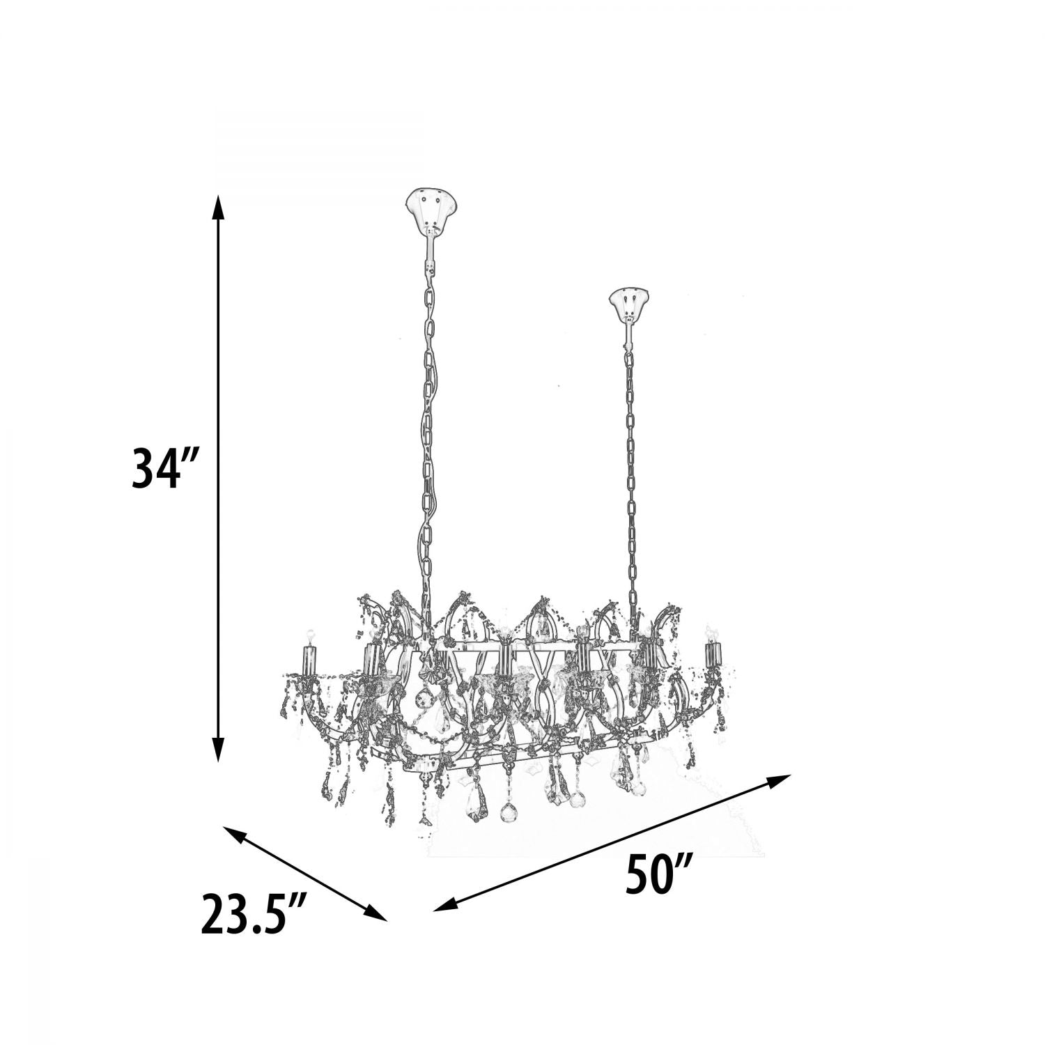 Barcelona Smoked Stainless and Crystal Chandelier