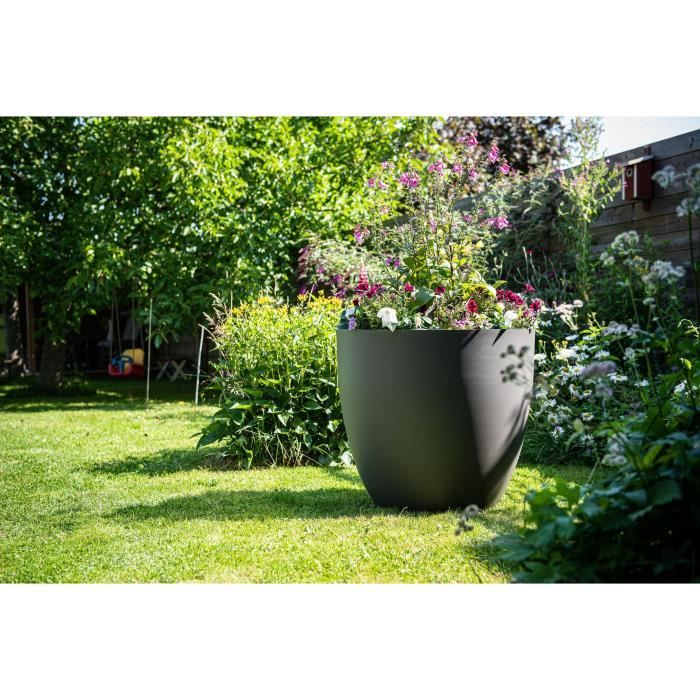Flowerpot - GARDEN ID - Phoenix Anthracite - 60 x 56 cm - 100% Recycled and Recyclable - Frost and UV Resistant - For Outdoors