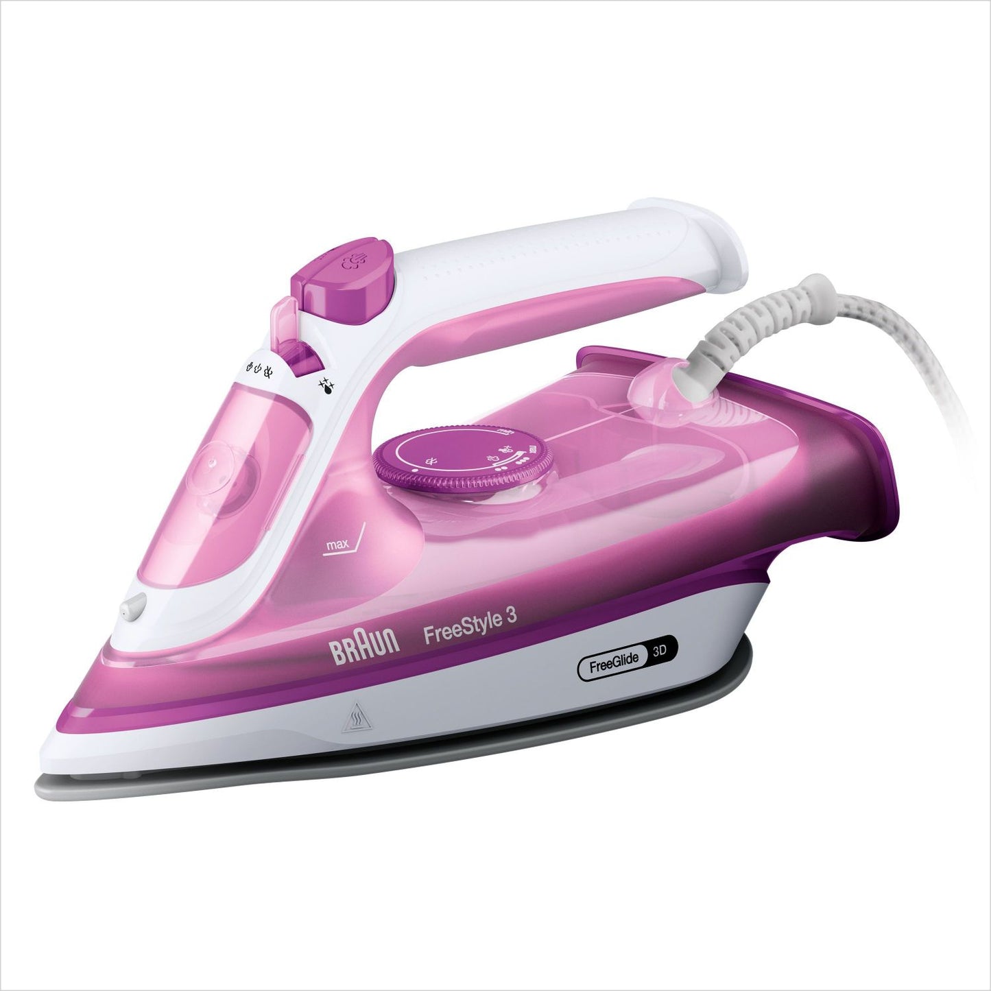 Steam iron FI3124 PU - Power 2400 W - Supercramic sole - 270 ml water tank - Self -cleaning