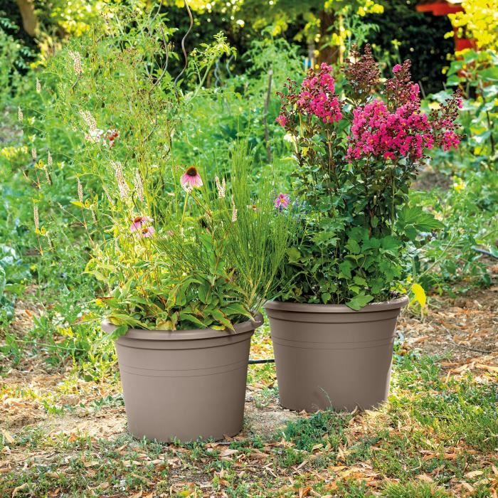 DEROMA Round flowerpot Day R Camel - 60 cm