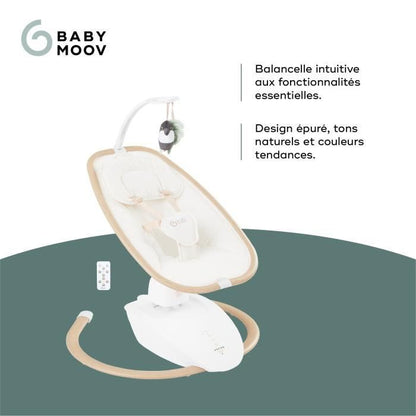 Babymoov Swoon Hoop Baby Swing - Remote Control Included, Ultra Comfort, Sleek Design, 90° Rotating Seat, Play Arch