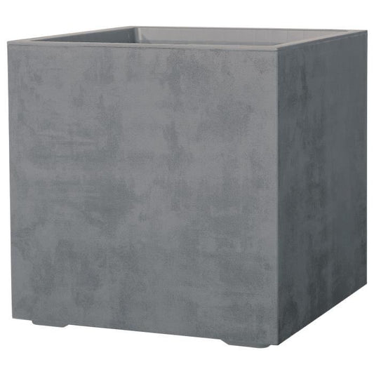DEROMA Cube Flower Pot - Millennium R - Ashgrey - With water reserve - 49 cm wheels
