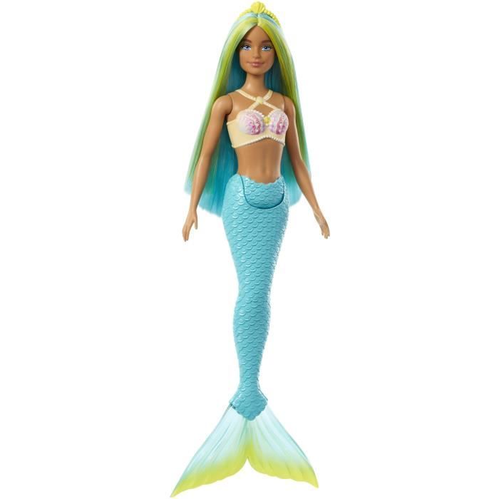 Barbie Mermaid Dolls with Colorful Hair and Fin and Headband HRR03