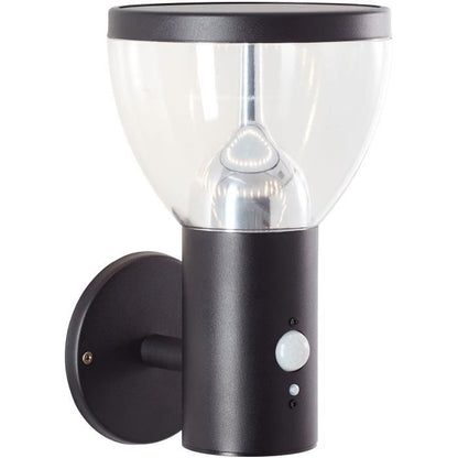 Outdoor wall light - BRILLIANT - TULIP - LED and solar - Motion detector - Stainless steel and plastic - 4 W - Black